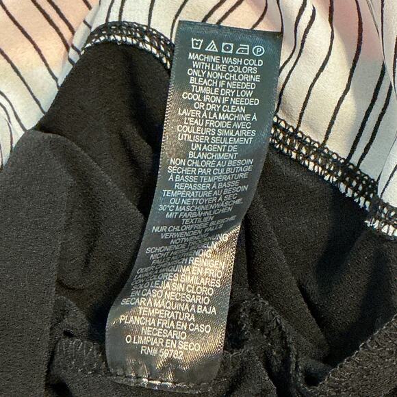 Adrianna Papell Striped Collared Knit V-Neck Flutter Sleeve Top Womens Small NWT - Picture 13 of 13